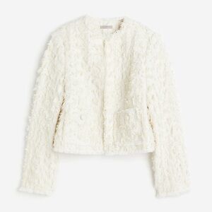 Textured Weave Cream Coloured Chanel Tweed Style Jacket